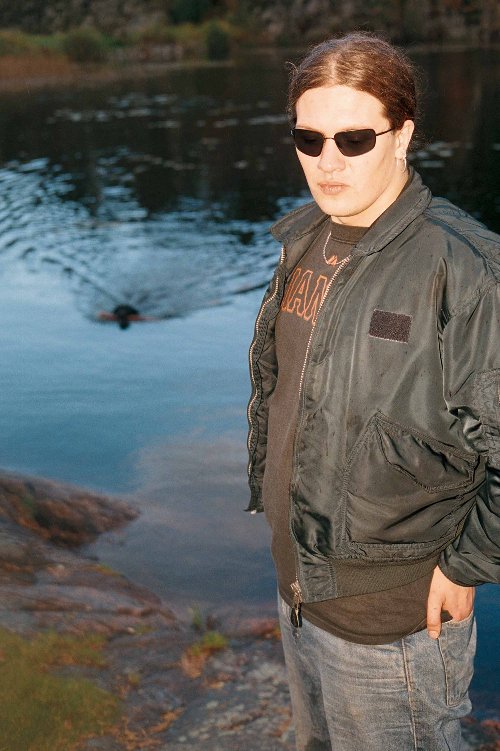 Monokel Eyewear Marathon matt Black - green solid polarized lens